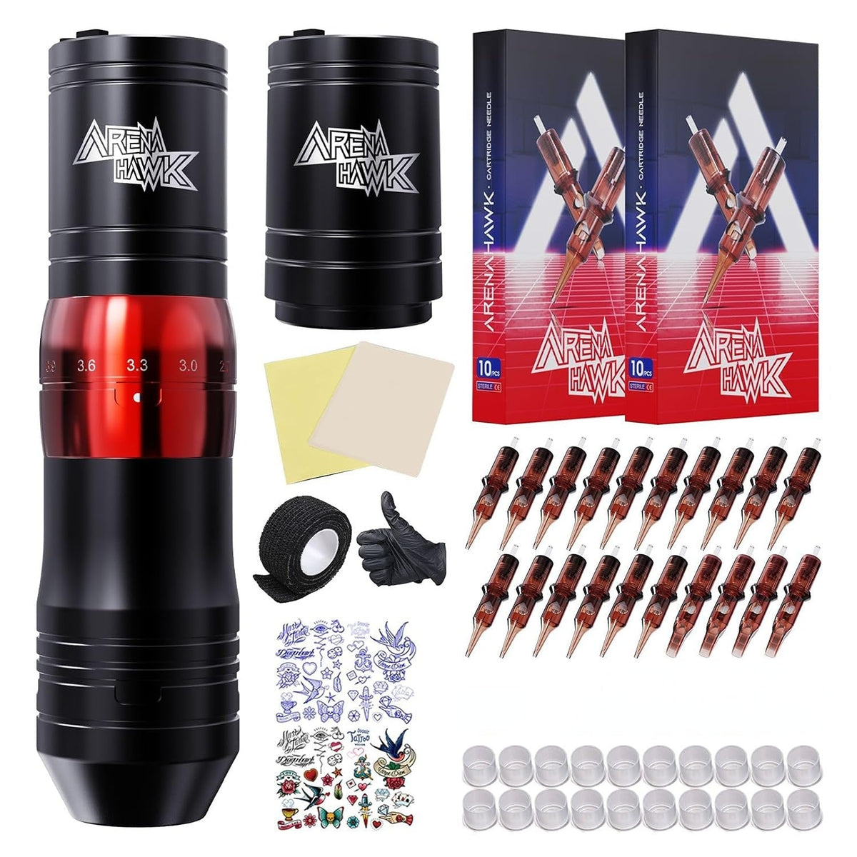 Arenahawk Cordless Complete Tattoo Gun Kit Pen Machine for Beginners