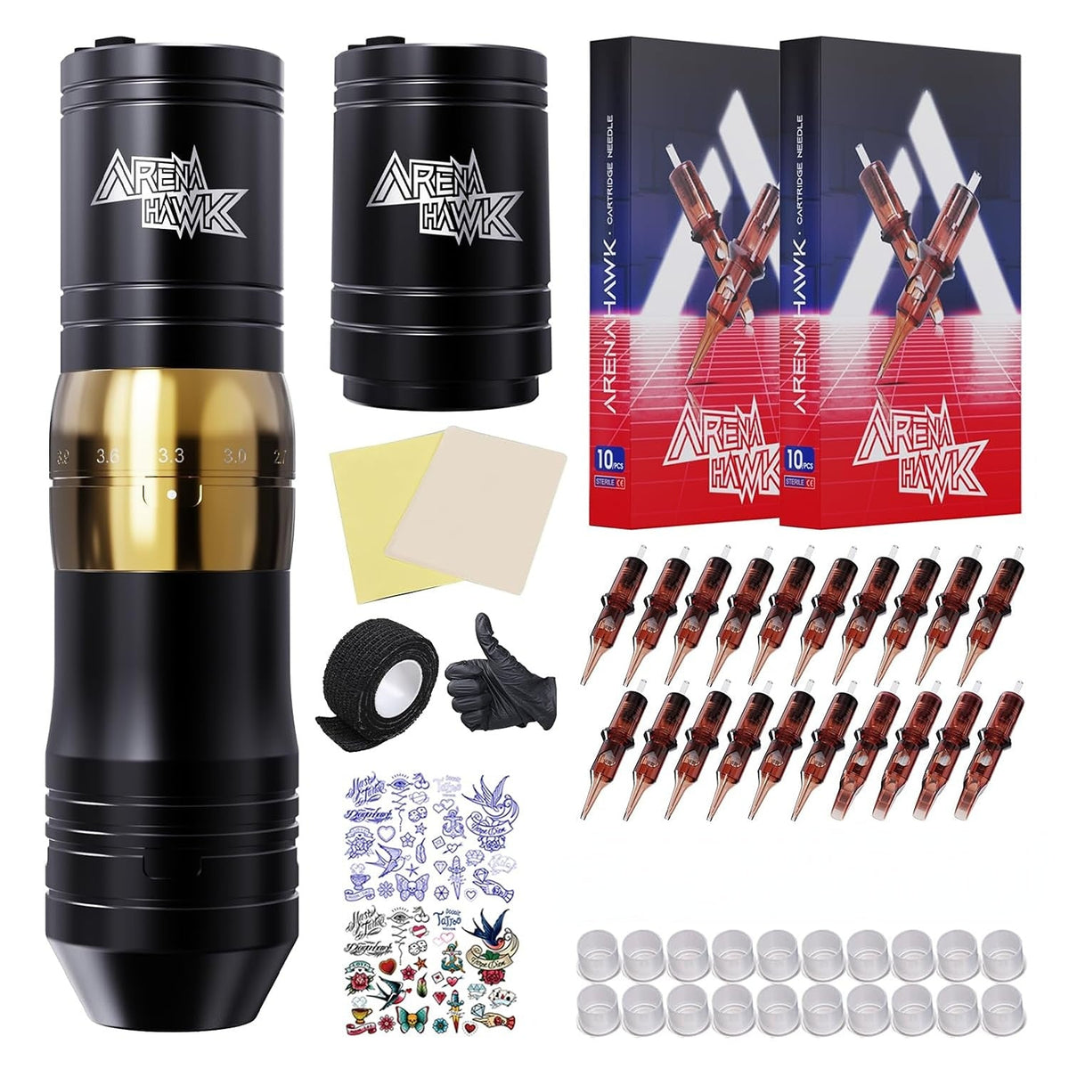 Arenahawk Cordless Complete Tattoo Gun Kit Pen Machine for Beginners