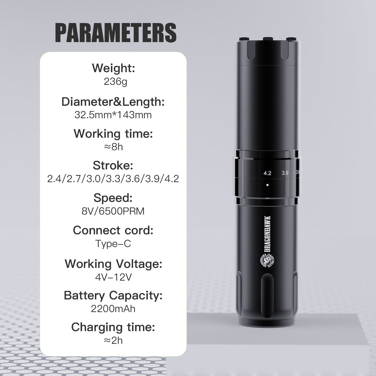 Dragonhawk L2 Pro Wireless Tattoo Pen Machine