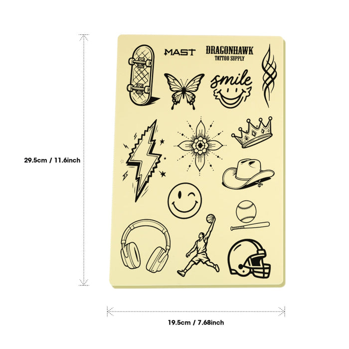 Dragonhawk Pattern-Printed Tattoo Practice Skin Silicone Fake Skin