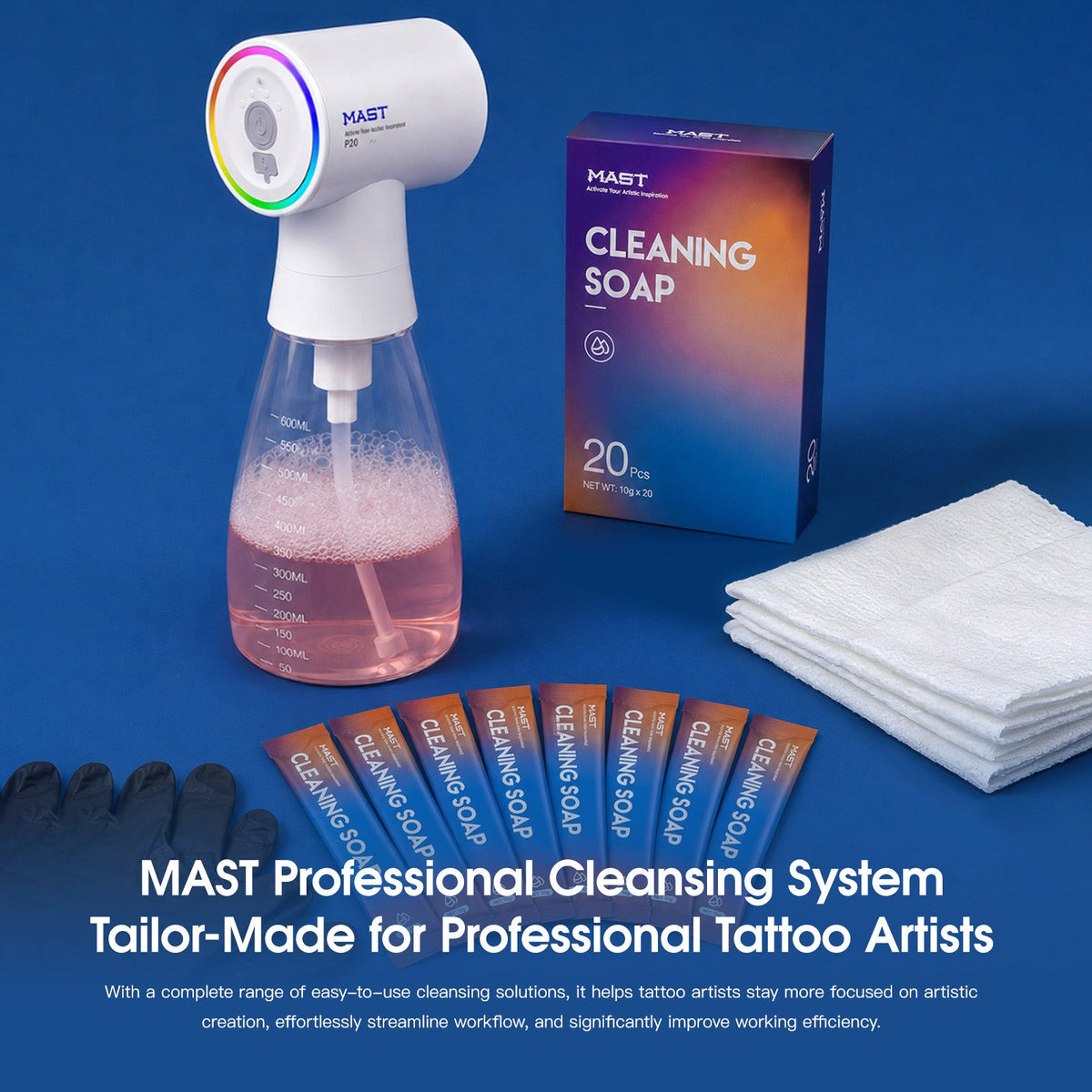 Mast Cleaning Soap Tattoo 10g Supplies Deep Cleansing & Soothing Solution 20Pcs