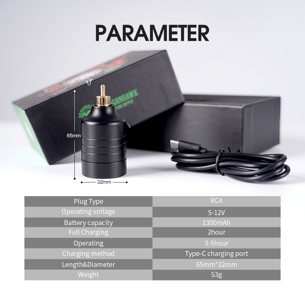 Dragonhawk Rotary Pen Tattoo Machine Starter Bundle