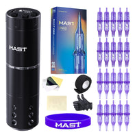 Dragonhawk Mast A1 Wireless Tattoo Pen Machine Kit with Mast Pro Cartridges