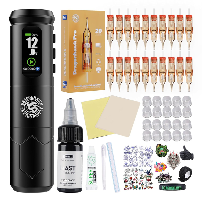 Dragonhawk A1 Pro Tattoo Machine Starter Bundle