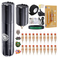 Dragonhawk Beginner Wireless Complete Tattoo Kit 2 Batteries