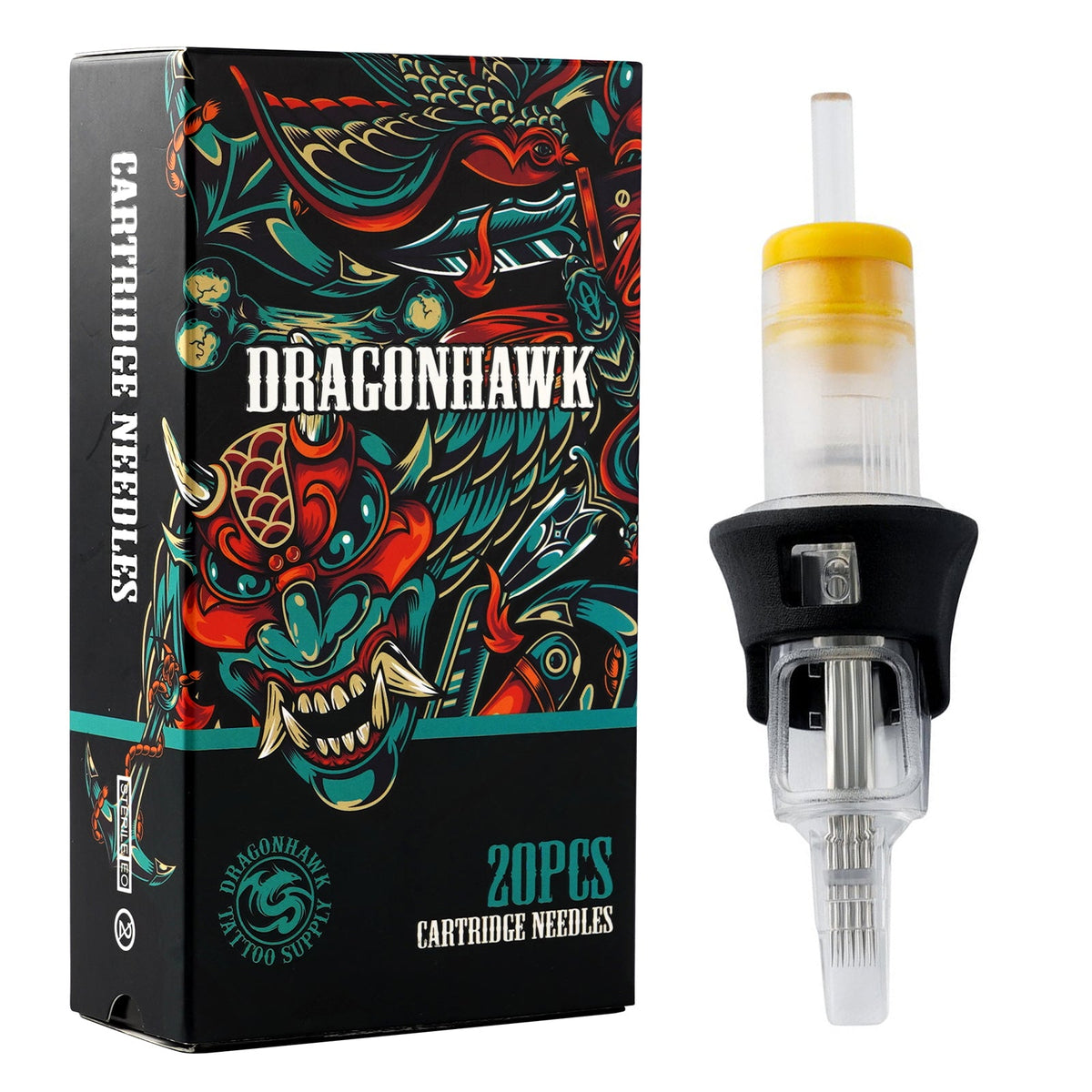 Dragonhawk Tattoo Finger Ledge Cartridge Needles 0.35mm Magnum Box of 20