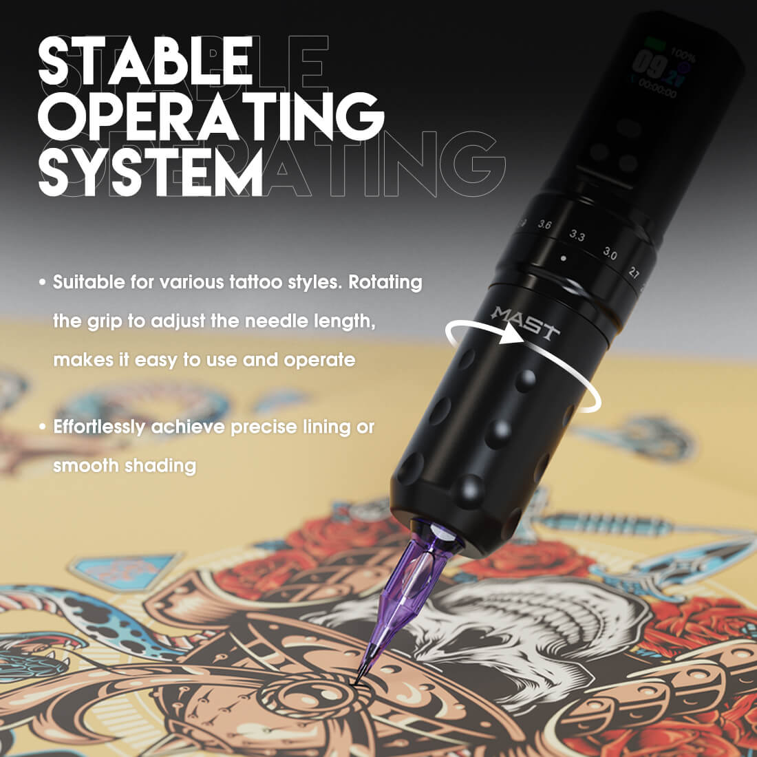 Dragonhawk Mast Fold2 Pro Machine Pen Wireless Professional Bundle (2 Batteries ver)