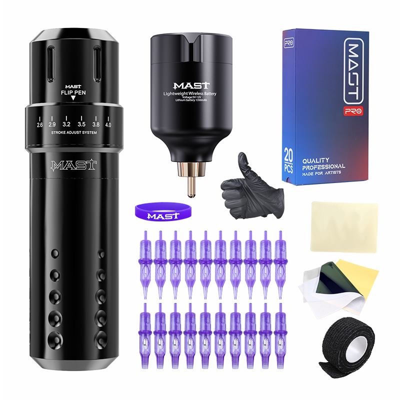 Mast Flip Rotary Tattoo Pen Machine Wireless Battery Kit