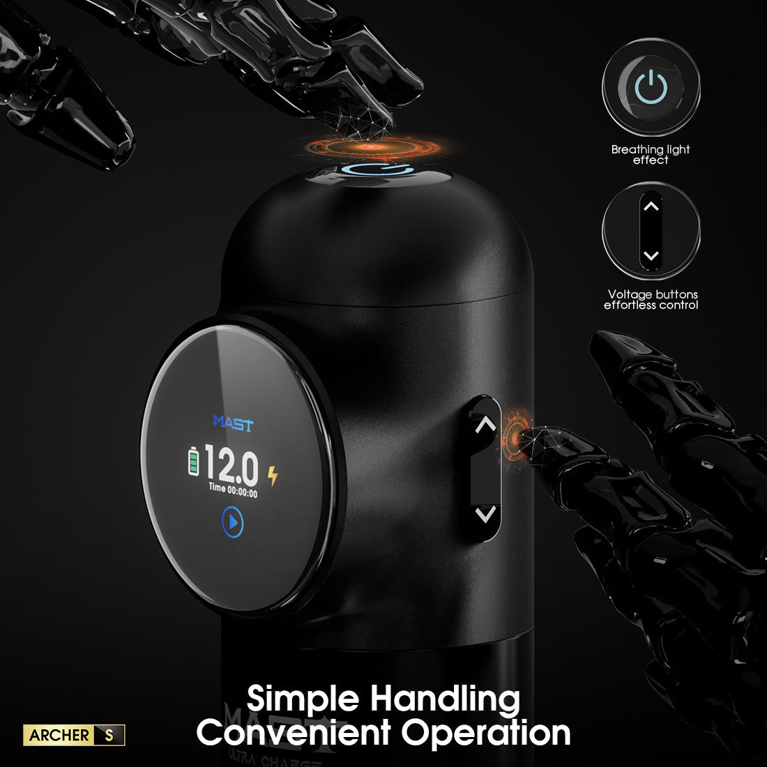 Mast Archer S Ultra Fast Charging Wireless Tattoo Machine (Non-Bluetooth version)