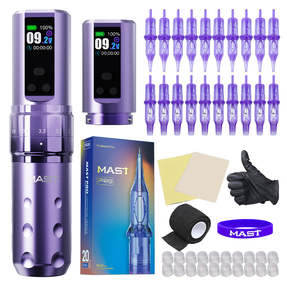 Dragonhawk Mast Fold2 Pro Wireless Tattoo Kit With 20pcs Tattoo Needles