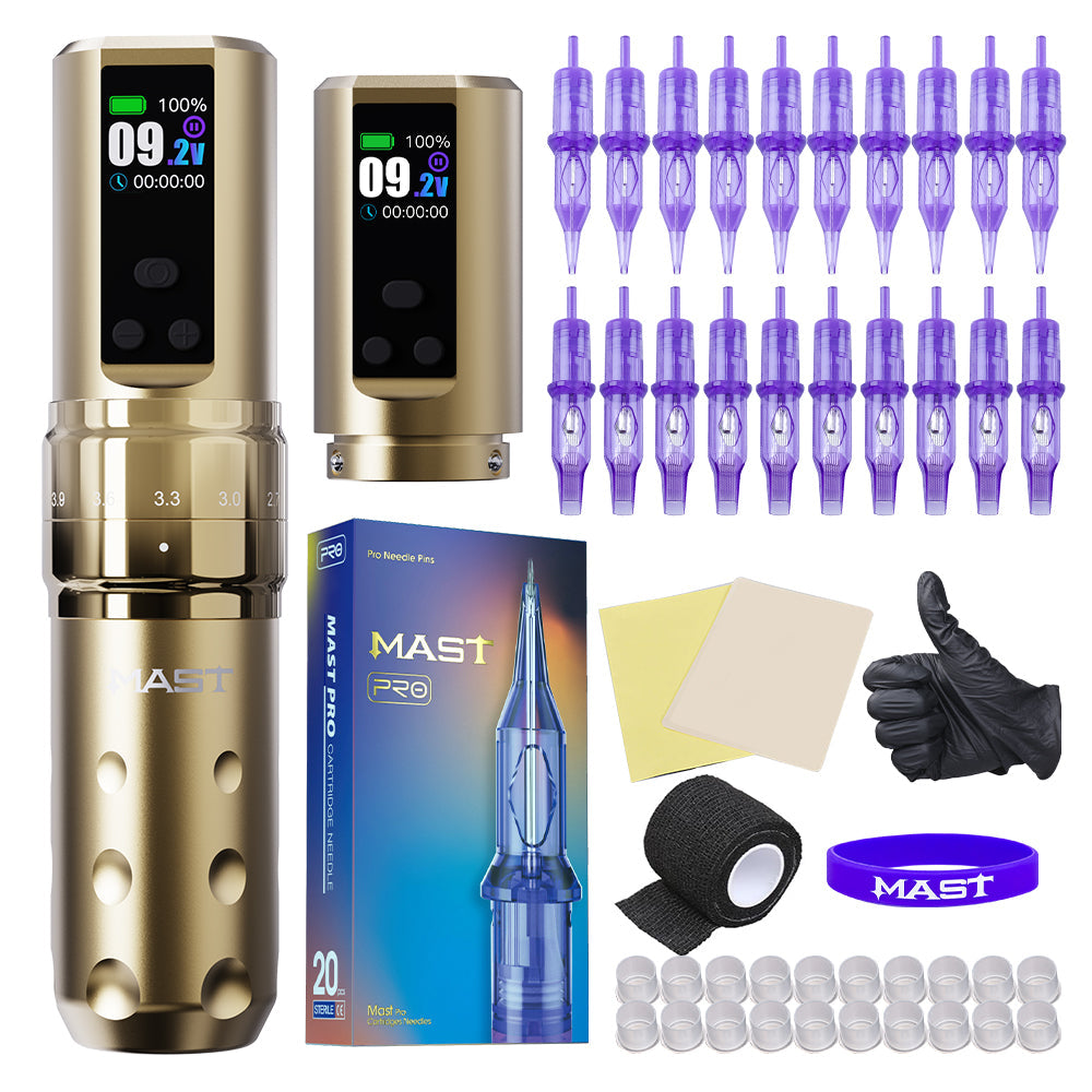 Dragonhawk Mast Fold2 Pro Wireless Tattoo Kit With 20pcs Tattoo Needles