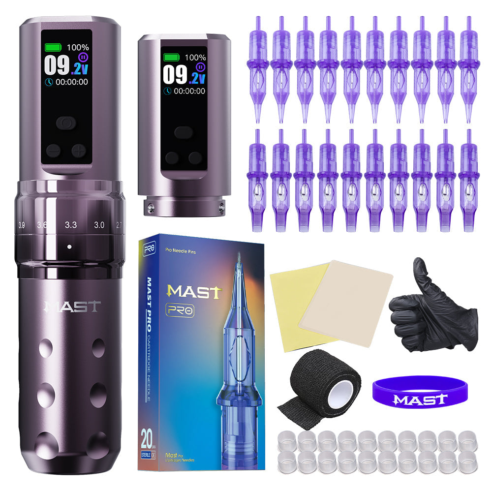 Dragonhawk Mast Fold2 Pro Wireless Tattoo Kit With 20pcs Tattoo Needles