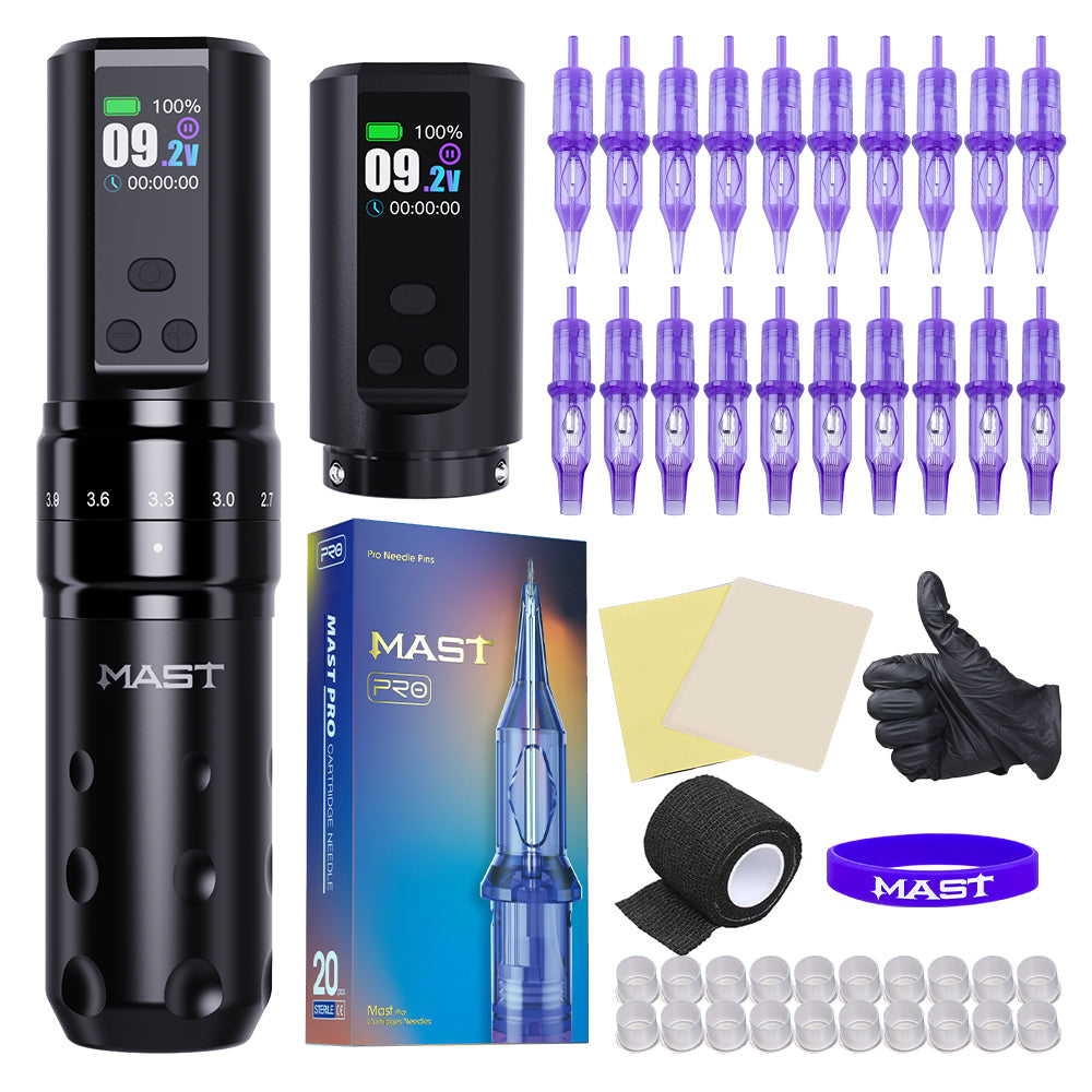 Dragonhawk Mast Fold2 Pro Wireless Tattoo Kit With 20pcs Tattoo Needles