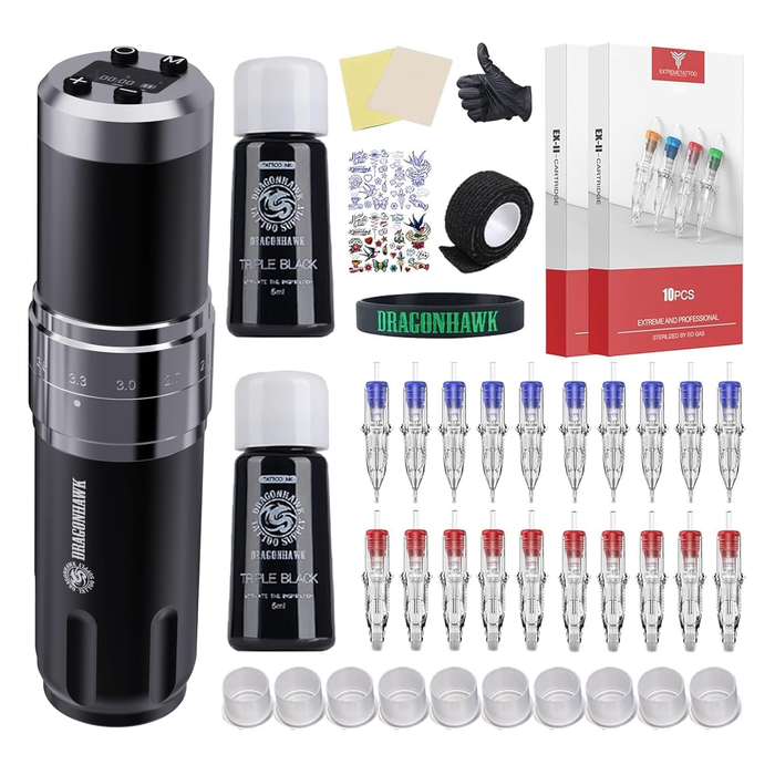 Dragonhawk Wireless Tattoo Pen Machine Kit