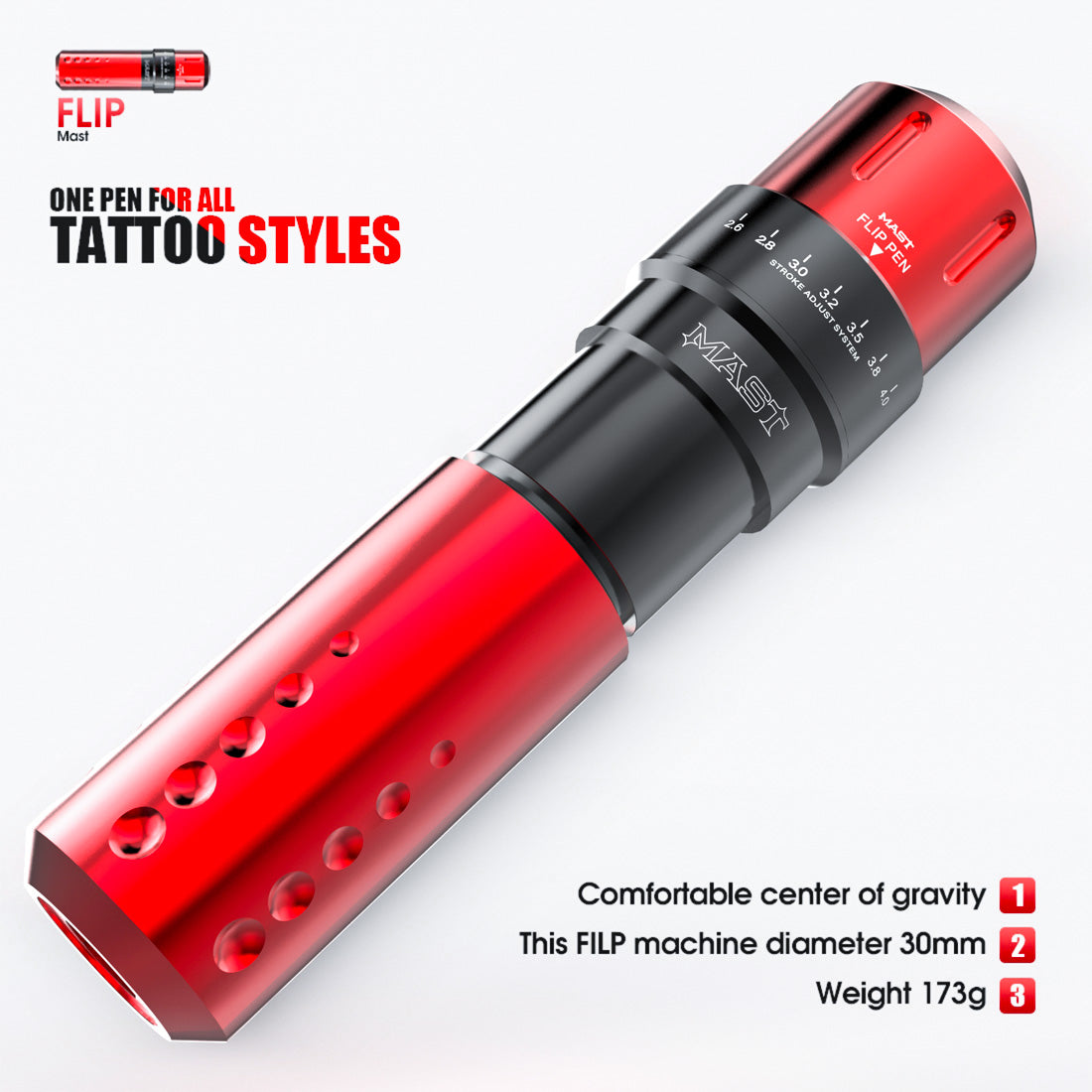 Mast Flip Rotary Tattoo Machine Pen Advanced Bundle - Dragonhawktattoos