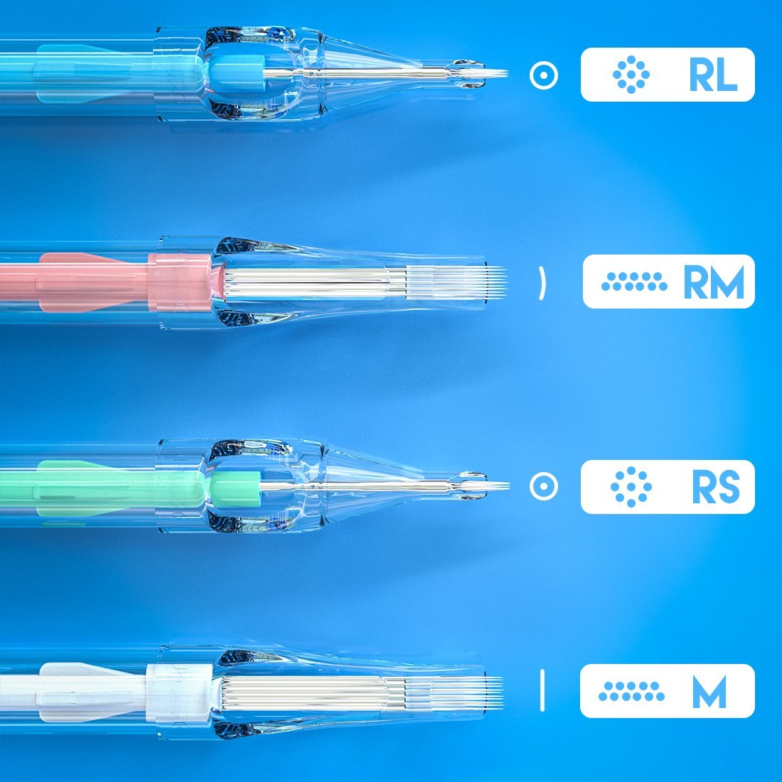 WJX Macropin Cartridges Needles 0.35MM Standard Magnum(MGM) 3.5mm Taper - Box of 20 - Dragonhawktattoos