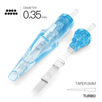 WJX Tattoo Cartridges Needles #12 Diameter 0.35mm 5mm Taper(M-T) Turbo Box of 20 - Dragonhawktattoos