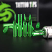 50Pcs Disposable Tattoo Tips Nozzle Tube Green Color RT - Dragonhawktattoos