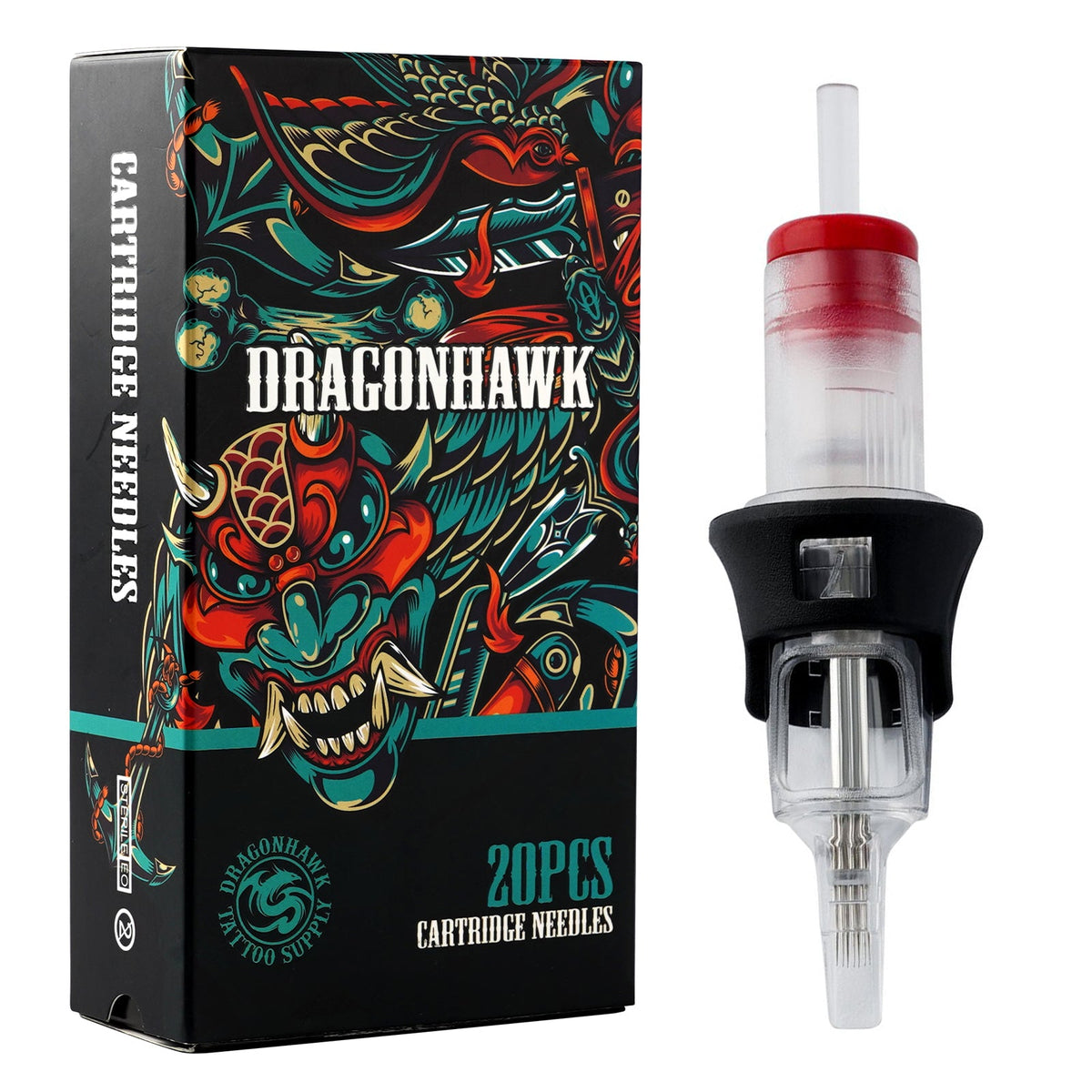Dragonhawk Tattoo Finger Ledge Cartridges 0.30mm Round Magnum Box of 20
